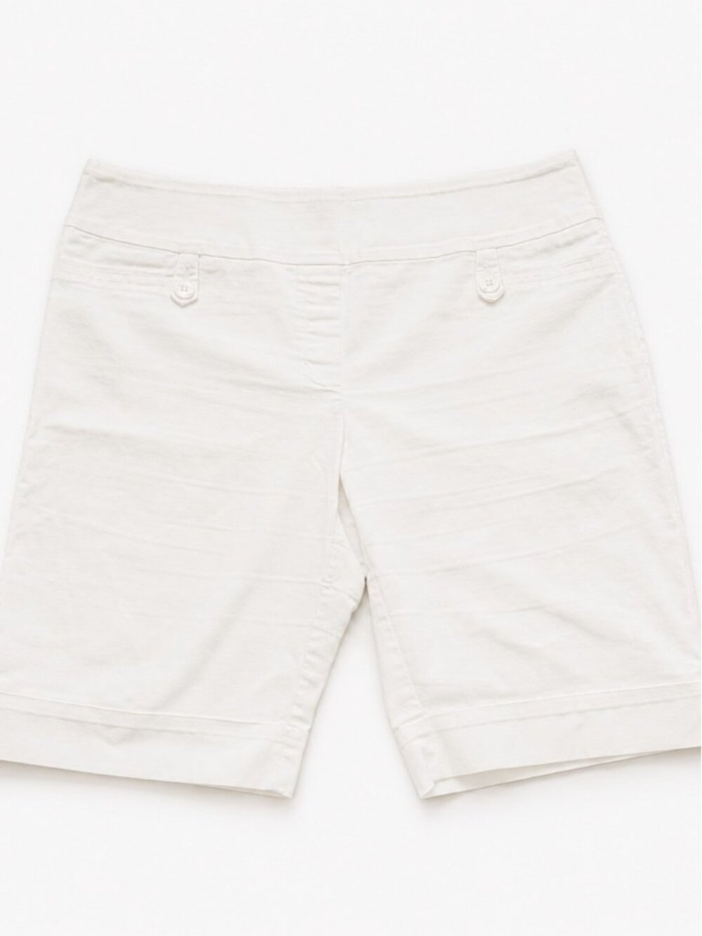 Reitmans Women's White Bermuda Shorts Size 15 Mid Rise Stretch Casual Summer